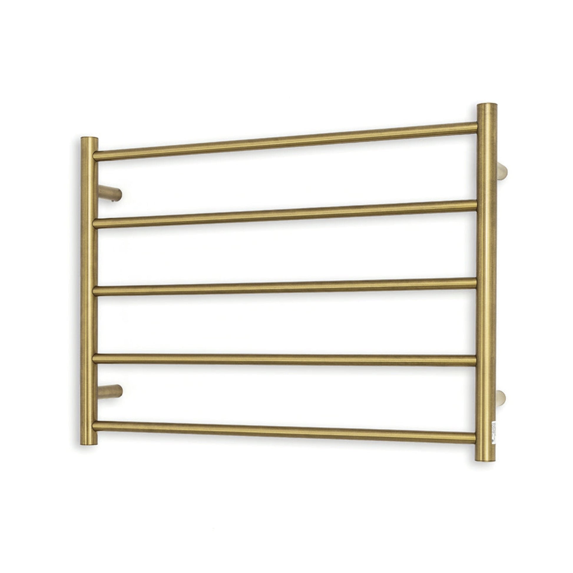 RADIANT - GLD - RTR03 - HEATED ROUND LADDER 750 X 550 MM BRUSHED GOLDHeated Towel Rails – available at Bathroom City Perth