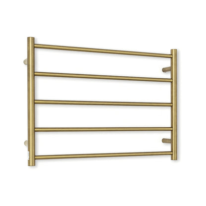 RADIANT - GLD - RTR03 - HEATED ROUND LADDER 750 X 550 MM BRUSHED GOLDHeated Towel Rails – available at Bathroom City Perth