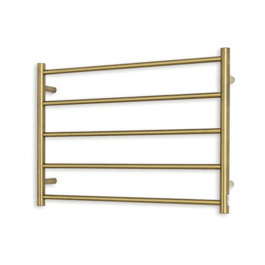 RADIANT - GLD - RTR03 - HEATED ROUND LADDER 750 X 550 MM BRUSHED GOLDHeated Towel Rails – available at Bathroom City Perth