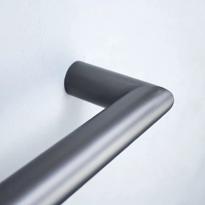 RADIANT - GMG-SBRTR-650 Heated Low Voltage Single Round Bar 650mm Gun Metal Grey-Heated Towel Rails-from our-Radiant-supplier–available at Bathroom City Perth