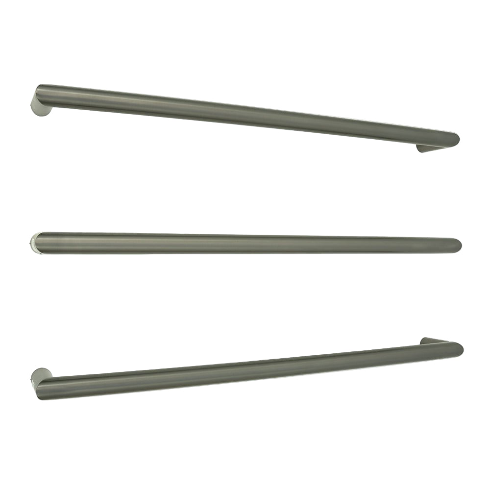 RADIANT - GMG - SBRTR - 800 Heated Low Voltage Single Round Bar 800mm Gun Metal Grey - Heated Towel Rails - from our - Radiant - supplier–available at Bathroom City Perth