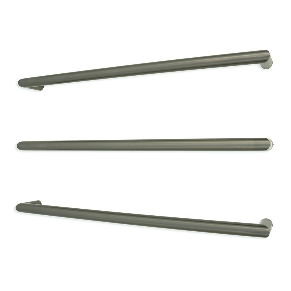 RADIANT - GMG - SBRTR - 800 Heated Low Voltage Single Round Bar 800mm Gun Metal Grey - Heated Towel Rails - from our - Radiant - supplier–available at Bathroom City Perth