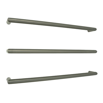 RADIANT - GMG - SBRTR - 800 Heated Low Voltage Single Round Bar 800mm Gun Metal Grey - Heated Towel Rails - from our - Radiant - supplier–available at Bathroom City Perth