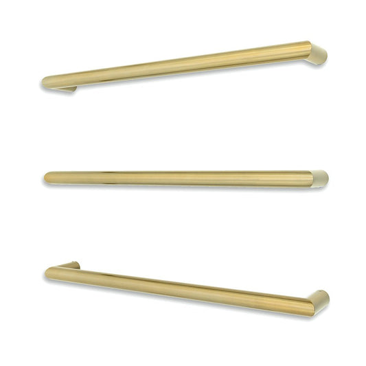 RADIANT - LG - SBRTR - 650 Heated Low Voltage Single Round Bar 650mm Light Gold - Heated Towel Rails - from our - Radiant - supplier–available at Bathroom City Perth