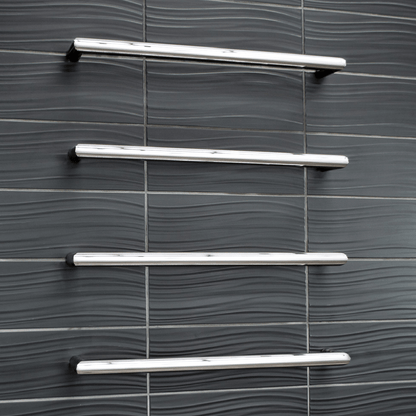 RADIANT - SBRTR - 800 Low Voltage Single Round Bar 800mm Mirror Polished - Heated Towel Rails - from our - Radiant - supplier–available at Bathroom City Perth