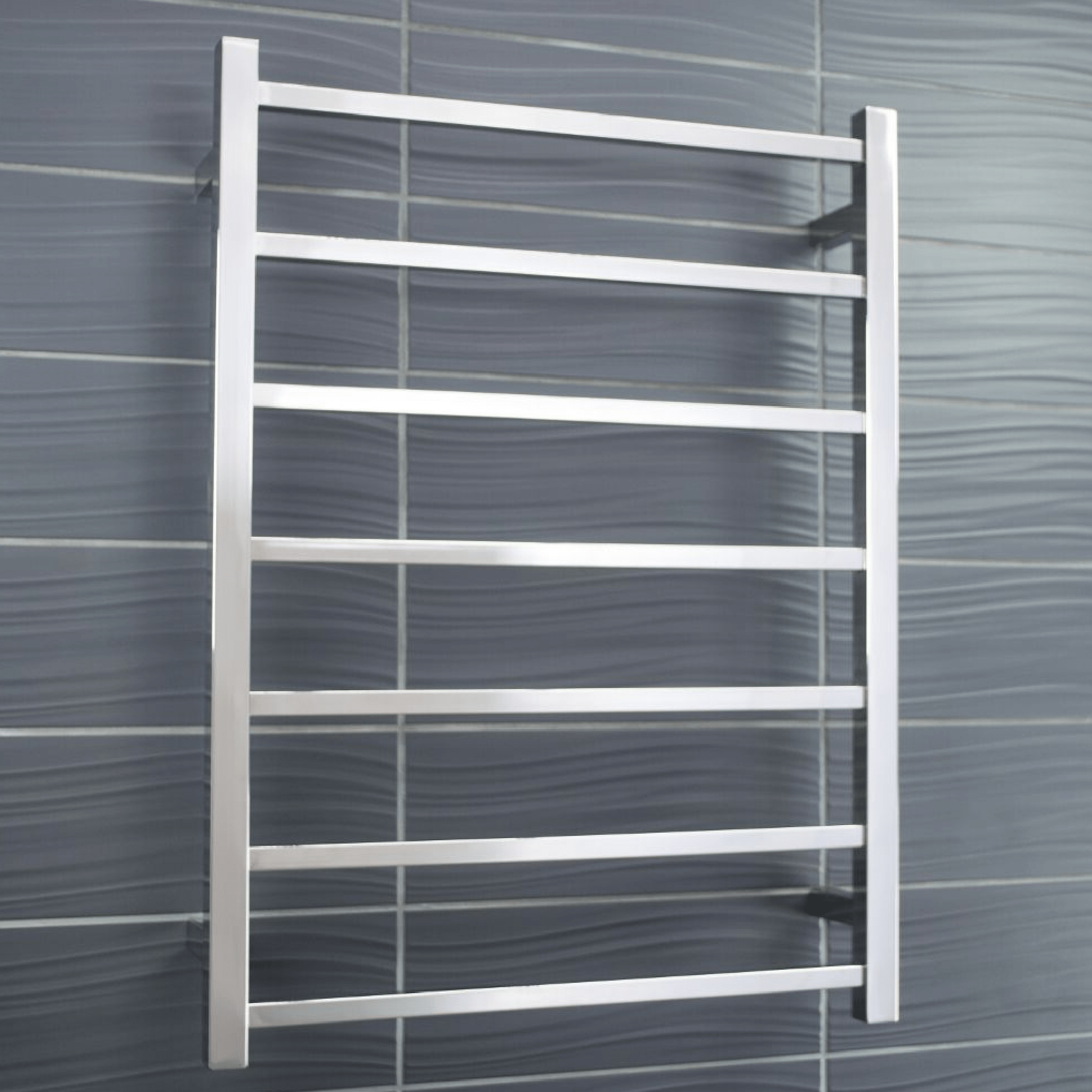 RADIANT - STR01 Heated Square Ladder 600x800mm Mirror Polished - Heated Towel Rails - from our - Radiant - supplier–available at Bathroom City Perth