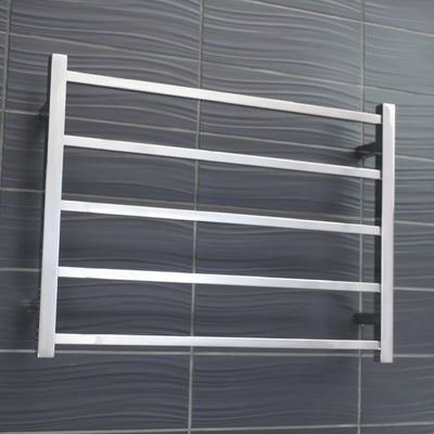 RADIANT - STR03 Heated Square Ladder 750x550mm Mirror Polished-Heated Towel Rails-from our-Radiant-supplier–available at Bathroom City Perth