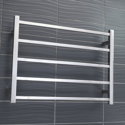 RADIANT - STR03 Heated Square Ladder 750x550mm Mirror Polished - Heated Towel Rails - from our - Radiant - supplier–available at Bathroom City Perth