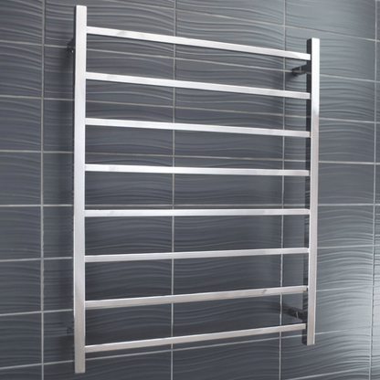 RADIANT - STR05 Heated Square Ladder 800x1000mm Mirror Polished - Heated Towel Rails - from our - Radiant - supplier–available at Bathroom City Perth
