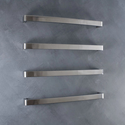 RADIANT - VAIL-650 Heated Single Square Bar With Rounded Ends 650mm Mirror Polished-Heated Towel Rails-from our-Radiant-supplier–available at Bathroom City Perth