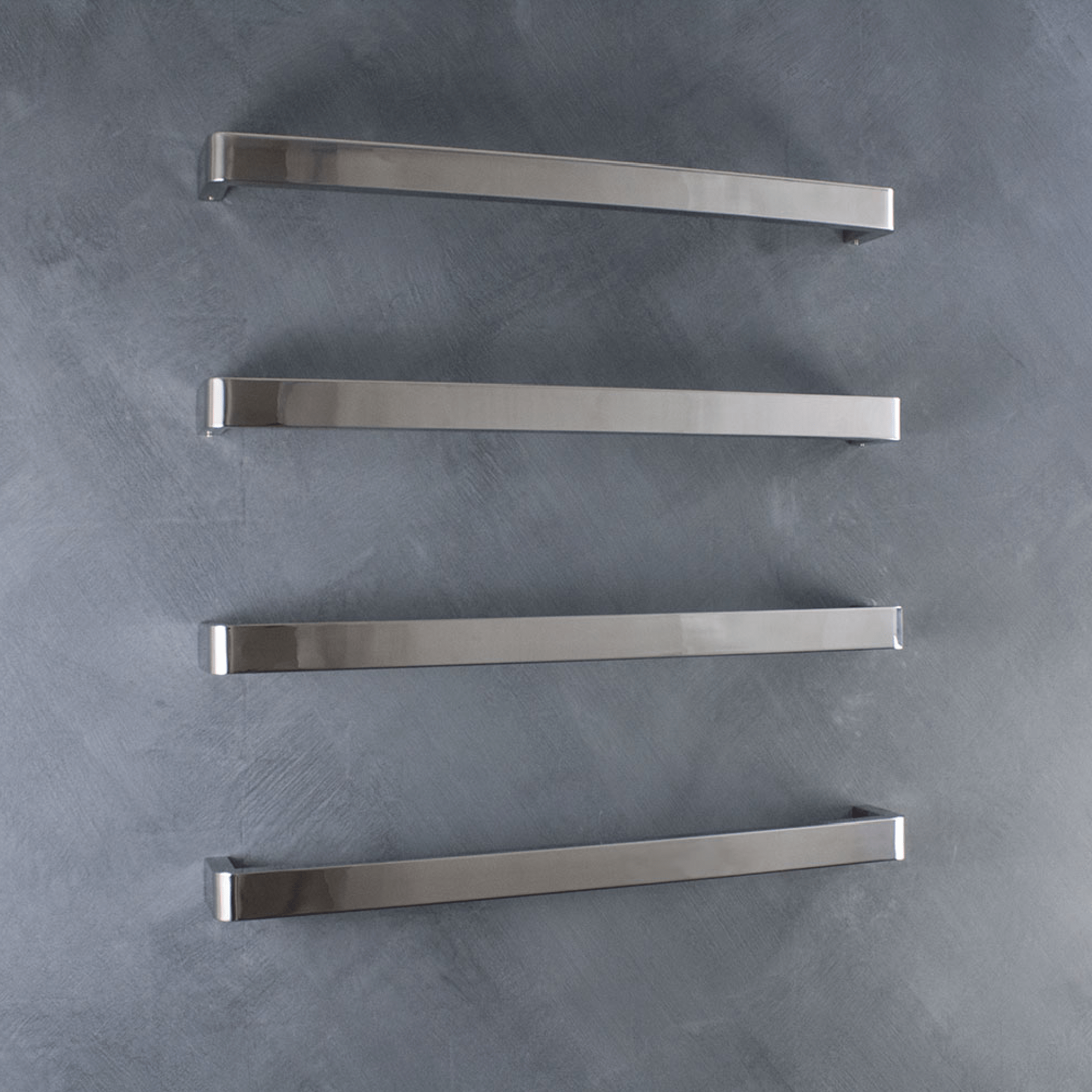 RADIANT - VAIL - 650 Heated Single Square Bar With Rounded Ends 650mm Mirror Polished - Heated Towel Rails - from our - Radiant - supplier–available at Bathroom City Perth