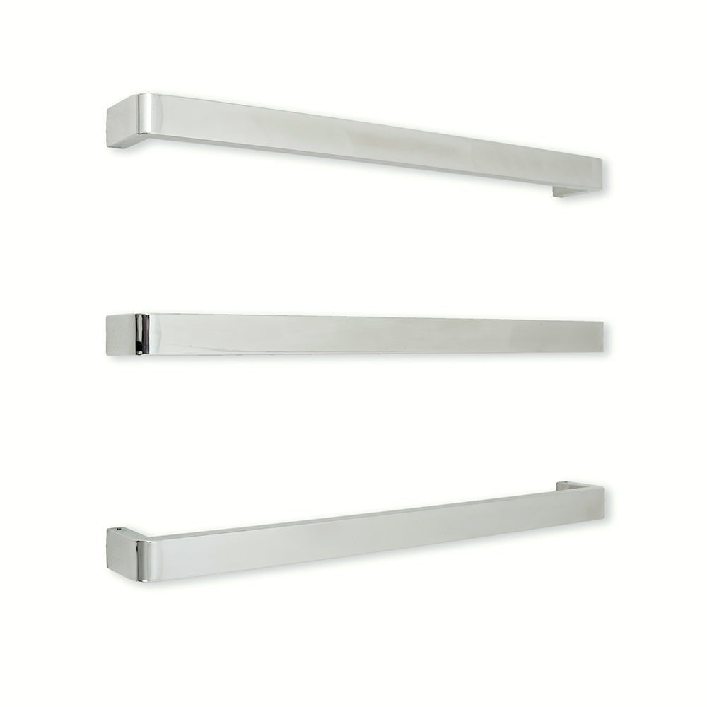 RADIANT - VAIL - 650 Heated Single Square Bar With Rounded Ends 650mm Mirror Polished - Heated Towel Rails - from our - Radiant - supplier–available at Bathroom City Perth