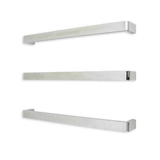 RADIANT - VAIL - 650 Heated Single Square Bar With Rounded Ends 650mm Mirror Polished - Heated Towel Rails - from our - Radiant - supplier–available at Bathroom City Perth