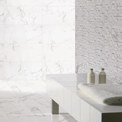 SW - Charm Arabescato 300x600mm Gloss-Tiles-from our-Stoneworld-supplier–available at Bathroom City Perth