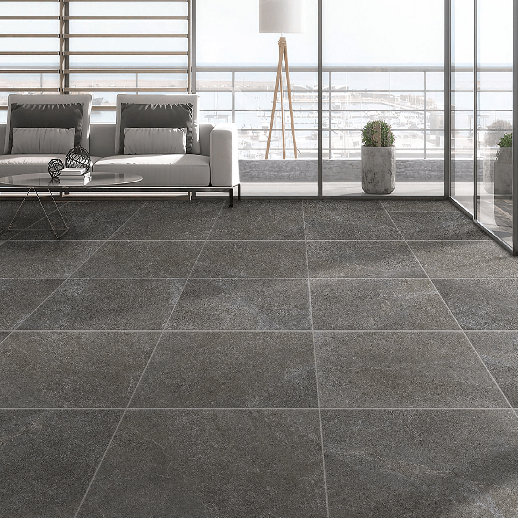 SW - Magic Stone Charcoal 300x300mm Matt Smooth Grip - Tiles - from our - Stoneworld - supplier–available at Bathroom City Perth