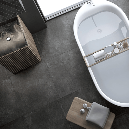 SW - Paradigm Graphite 300x600mm Matt - tiles - from our - Stoneworld - supplier–available at Bathroom City Perth