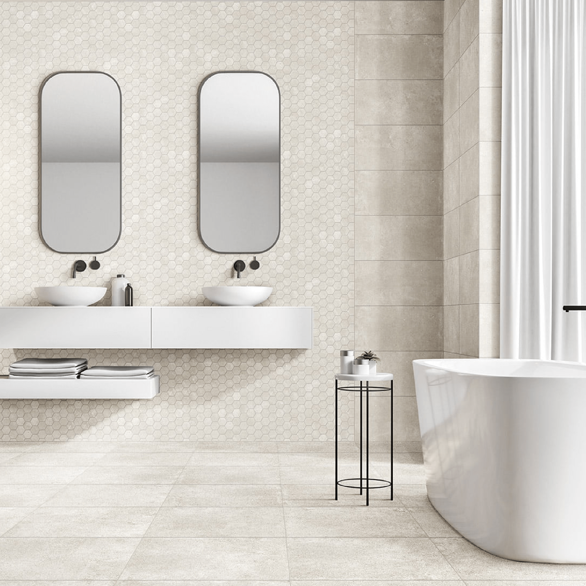 SW - Paradigm White 300x600mm Lapatto - tiles - from our - Stoneworld - supplier–available at Bathroom City Perth