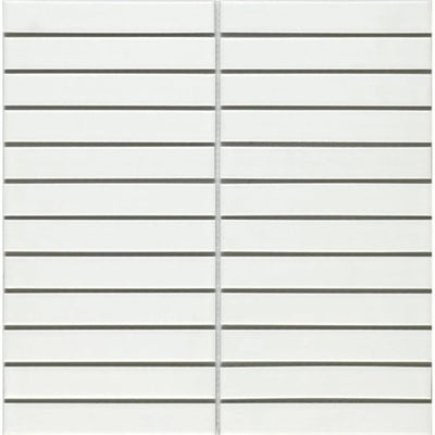 SW - Porcelain Flat Mosaic White 22x145mm Matt-Tiles-from our-Stoneworld-supplier–available at Bathroom City Perth