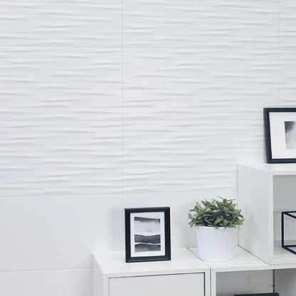 SW - Serenity Sapporo Geometric White 300x600mm Matt - Tiles - from our - Stoneworld - supplier–available at Bathroom City Perth