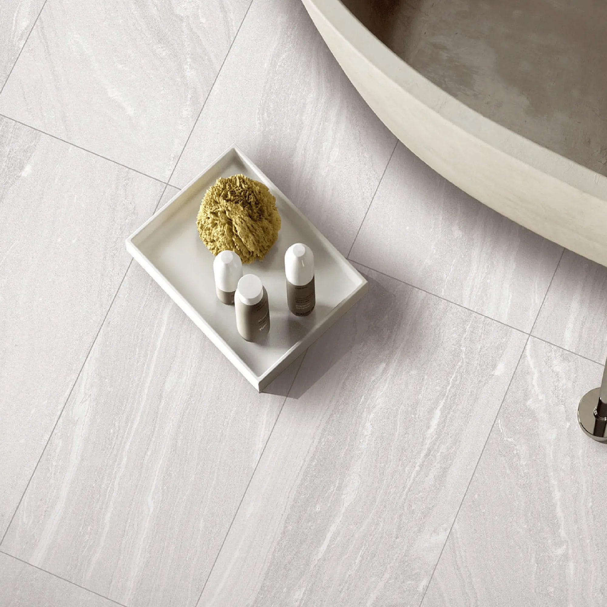 SW - Shadow White 600x600mm Lappato-Tiles-from our-Stoneworld-supplier–available at Bathroom City Perth