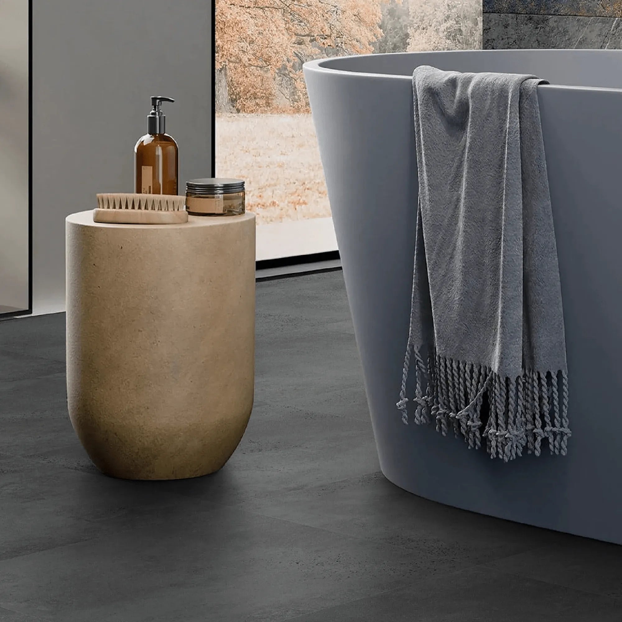 SW - Terracrete Dark Grey 450x450mm Matt Smooth Grip-Tiles-from our-Stoneworld-supplier–available at Bathroom City Perth