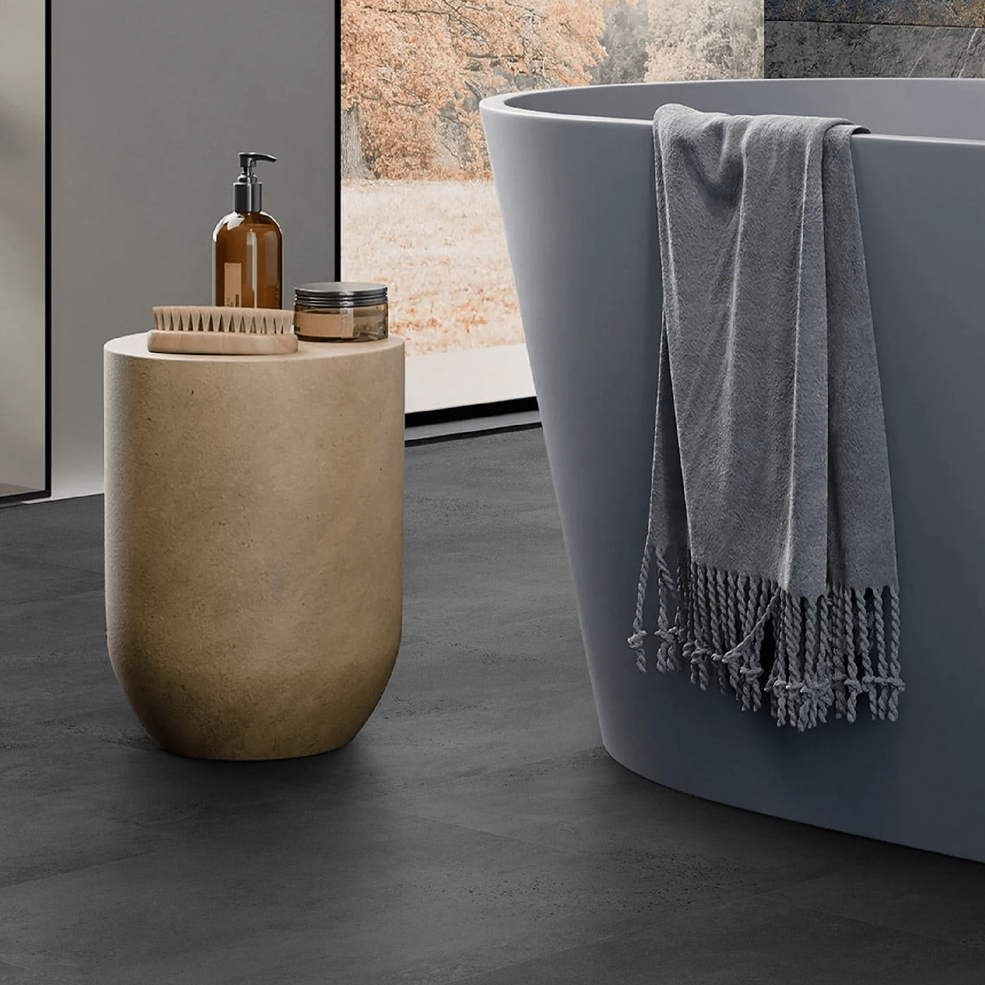 SW - Terracrete Dark Grey 450x450mm Matt Smooth Grip - Tiles - from our - Stoneworld - supplier–available at Bathroom City Perth