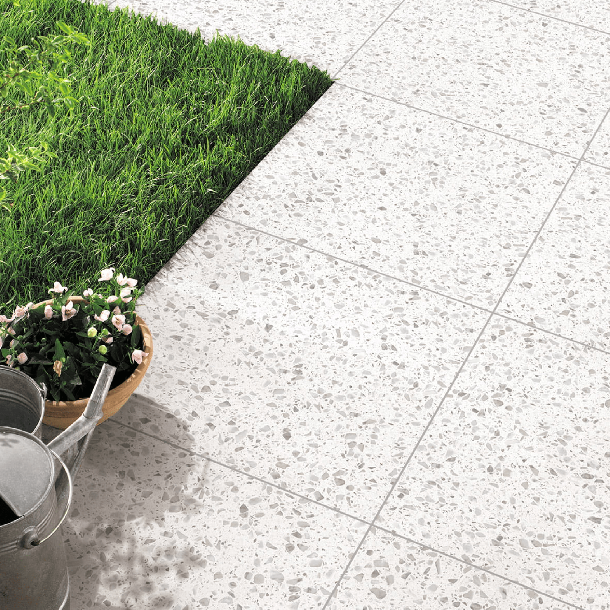 SW - Terrazzo Stone Jelly White 300x600mm Matt Smooth Grip - Tiles - from our - Bathroom City - supplier–available at Bathroom City Perth