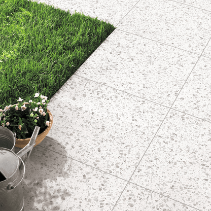 SW - Terrazzo Stone Jelly White 300x600mm Matt Smooth Grip - Tiles - from our - Bathroom City - supplier–available at Bathroom City Perth