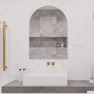 THERMOGROUP - AC7510HN Church Shape Polished Edge Mirror with Hangers - Mirror - from our - THERMORAIL - supplier–available at Bathroom City Perth