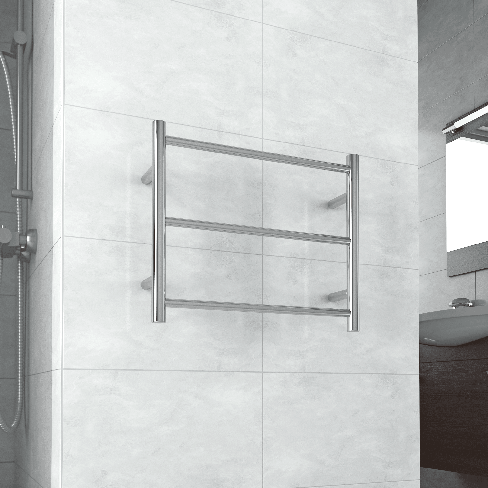 THERMORAIL - BS24M Straight Round Polished Budget Heated Towel RailHeated Towel Rails – available at Bathroom City Perth