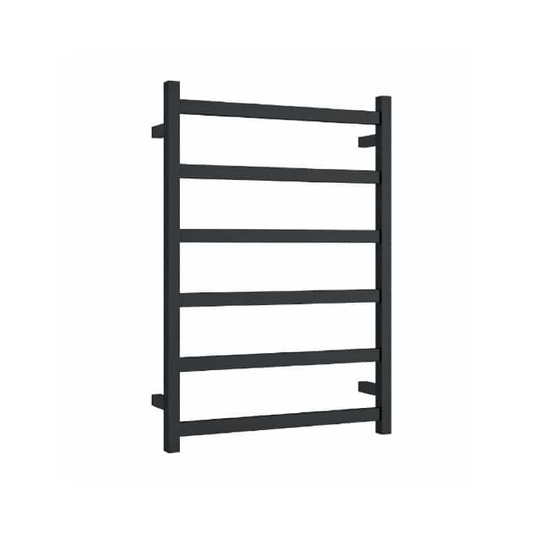 THERMORAIL - BS48MB Matt Black Square Ladder Heated Towel Rail - Heated Towel Rails - from our - THERMORAIL - supplier–available at Bathroom City Perth