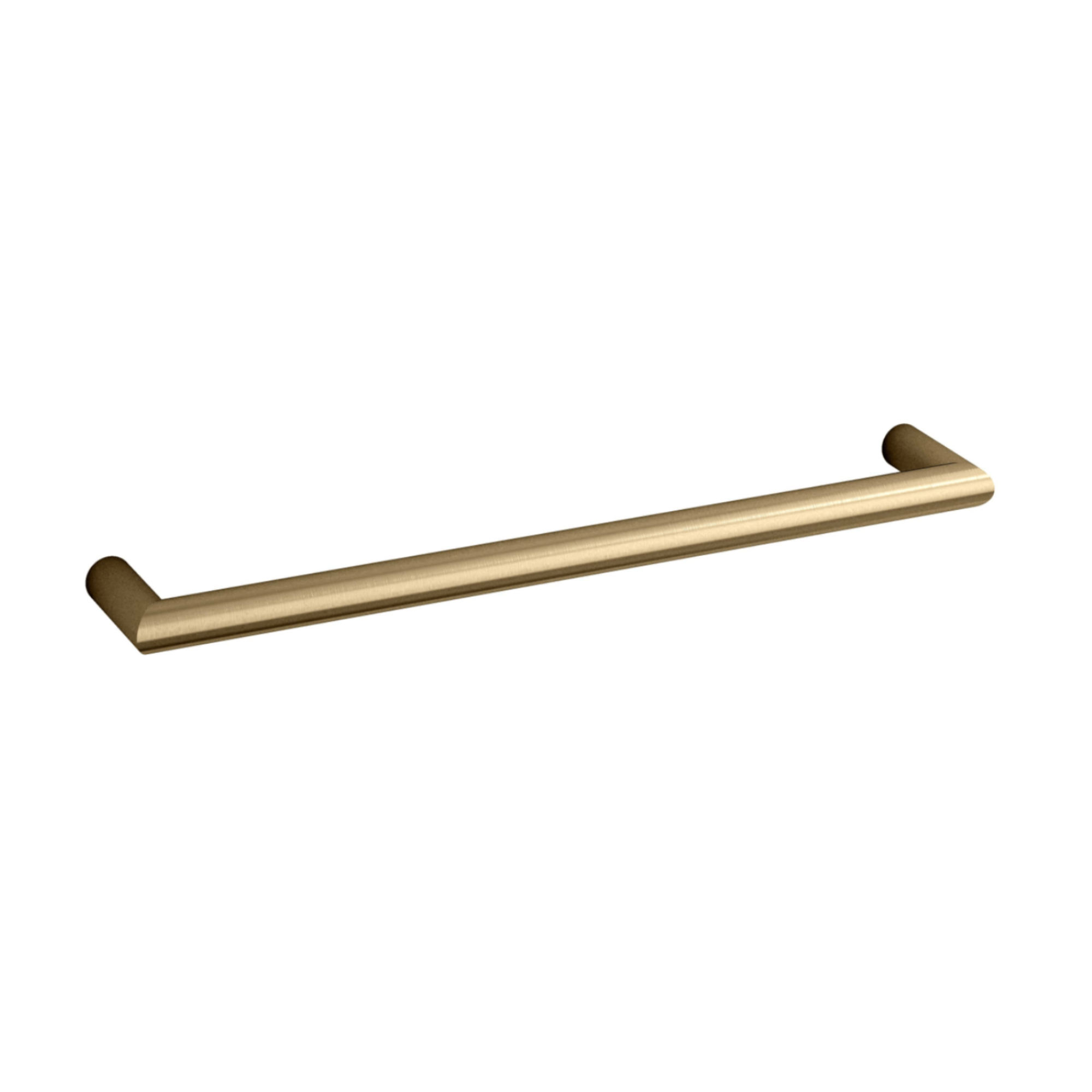 THERMORAIL - DSR6BB Brushed Brass Round Single Bar Heated Towel Rail - Heated Towel Rails - from our - THERMORAIL - supplier–available at Bathroom City Perth