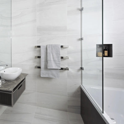THERMORAIL - DSS6 Square Single Bar Polished Heated Towel Rail-Heated Towel Rails-from our-THERMORAIL-supplier–available at Bathroom City Perth