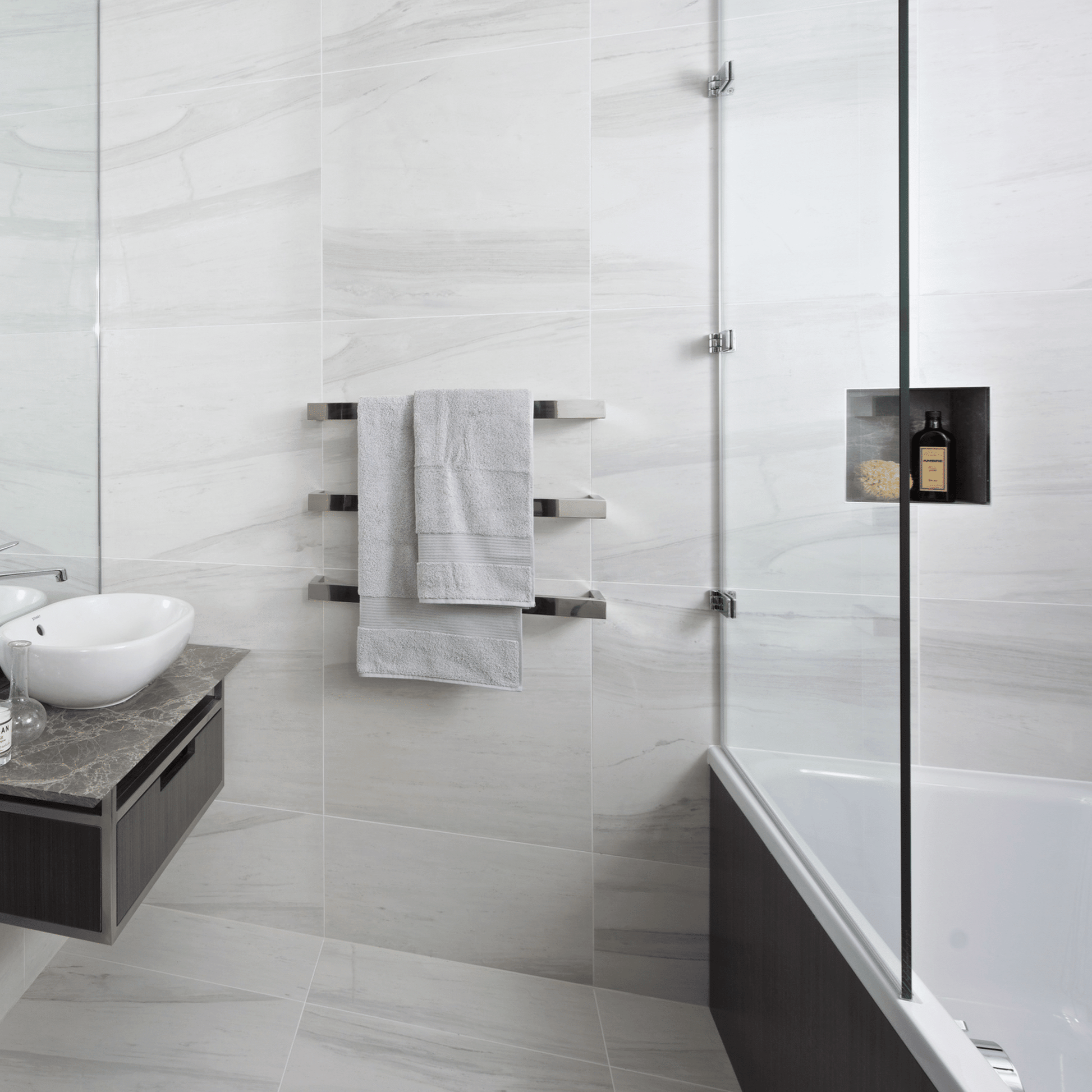 THERMORAIL - DSS6 Square Single Bar Polished Heated Towel Rail - Heated Towel Rails - from our - THERMORAIL - supplier–available at Bathroom City Perth