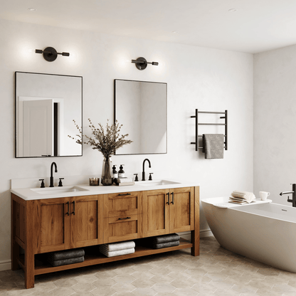 THERMORAIL - SR2512B 12Volt Matt Black Round Ladder Heated Towel Rail - Heated Towel Rails - from our - THERMORAIL - supplier–available at Bathroom City Perth