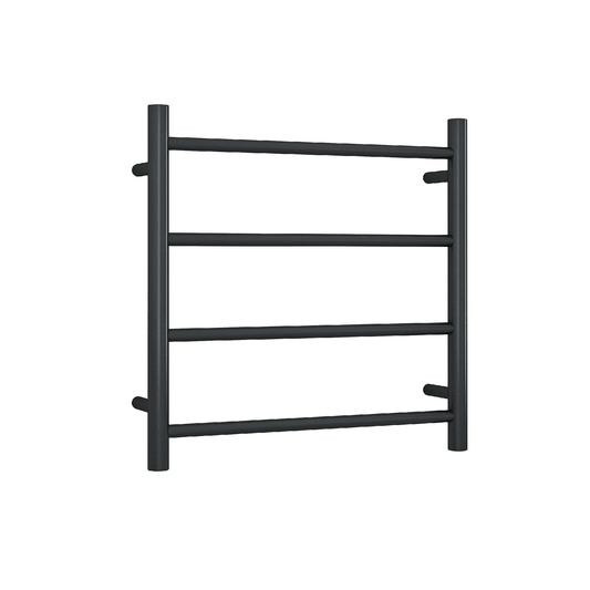 THERMORAIL - SR2512B 12Volt Matt Black Round Ladder Heated Towel Rail - Heated Towel Rails - from our - THERMORAIL - supplier–available at Bathroom City Perth