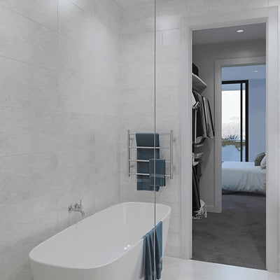THERMORAIL - SR25M Straight Round Polished Ladder Heated Towel Rail-Heated Towel Rails-from our-THERMORAIL-supplier–available at Bathroom City Perth