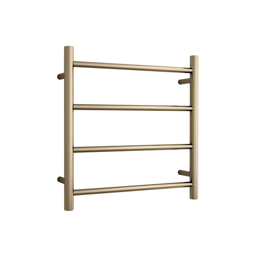 THERMORAIL - SR25MBB Brushed Brass Round Ladder Heated Towel Rail - Heated Towel Rails - from our - THERMORAIL - supplier–available at Bathroom City Perth