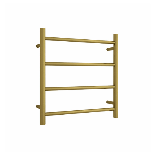 THERMORAIL - SR25MBG Brushed Gold Round Ladder Heated Towel Rail - Heated Towel Rails - from our - THERMORAIL - supplier–available at Bathroom City Perth