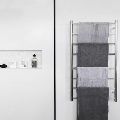 THERMORAIL - SR27M Straight Round Polished Ladder Heated Towel Rail - Heated Towel Rails - from our - THERMORAIL - supplier–available at Bathroom City Perth