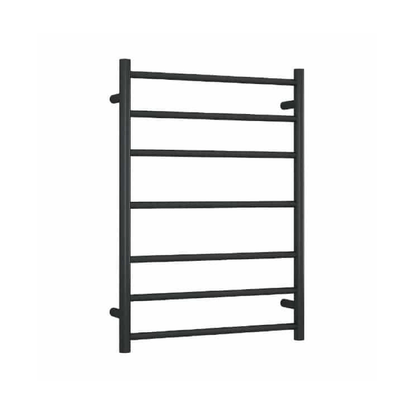 THERMORAIL - SR44MB Matt Black Round Ladder Heated Towel Rail - Heated Towel Rails - from our - THERMORAIL - supplier–available at Bathroom City Perth