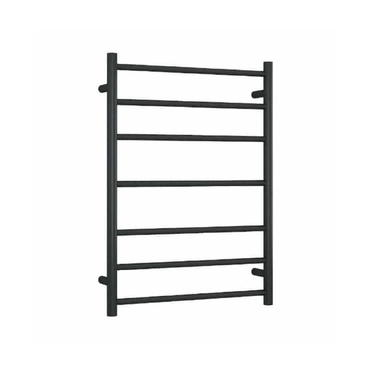 THERMORAIL - SR44MB Matt Black Round Ladder Heated Towel Rail - Heated Towel Rails - from our - THERMORAIL - supplier–available at Bathroom City Perth