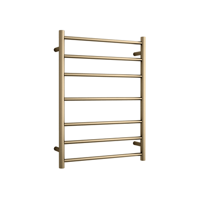 THERMORAIL - SR44MBB Brushed Brass Round Ladder Heated Towel Rail - Heated Towel Rails - from our - THERMORAIL - supplier–available at Bathroom City Perth