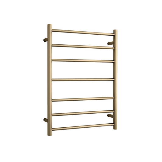 THERMORAIL - SR44MBB Brushed Brass Round Ladder Heated Towel Rail - Heated Towel Rails - from our - THERMORAIL - supplier–available at Bathroom City Perth