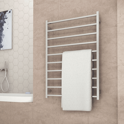 THERMORAIL - SS88M Straight Square Polished Ladder Heated Towel RailHeated Towel Rails – available at Bathroom City Perth