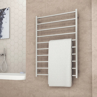 THERMORAIL - SS88M Straight Square Polished Ladder Heated Towel Rail-Heated Towel Rails-from our-THERMORAIL-supplier–available at Bathroom City Perth