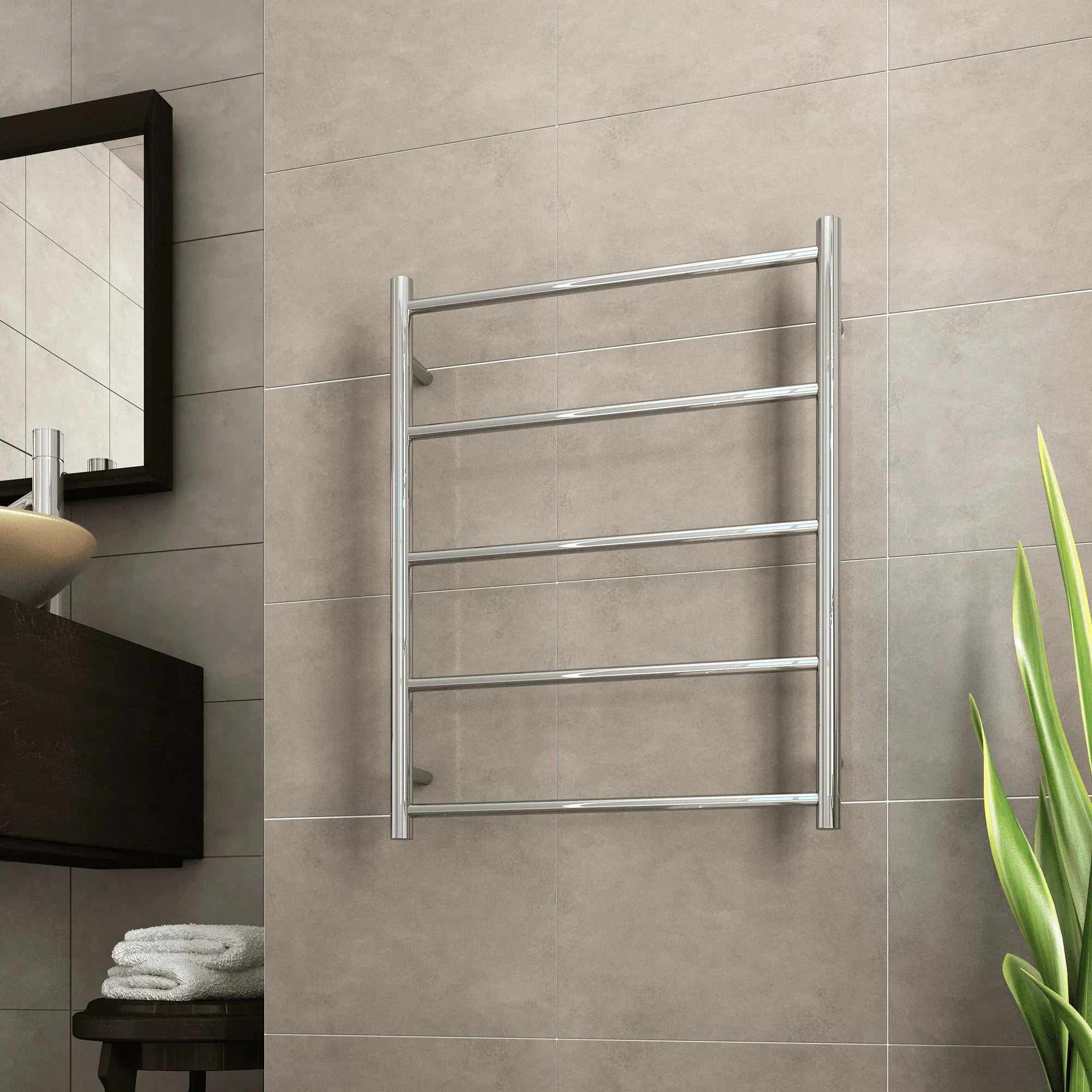 THERMORAIL - USR54 Straight Round Non-Heated Ladder Towel Rail-Heated Towel Rails-from our-THERMORAIL-supplier–available at Bathroom City Perth