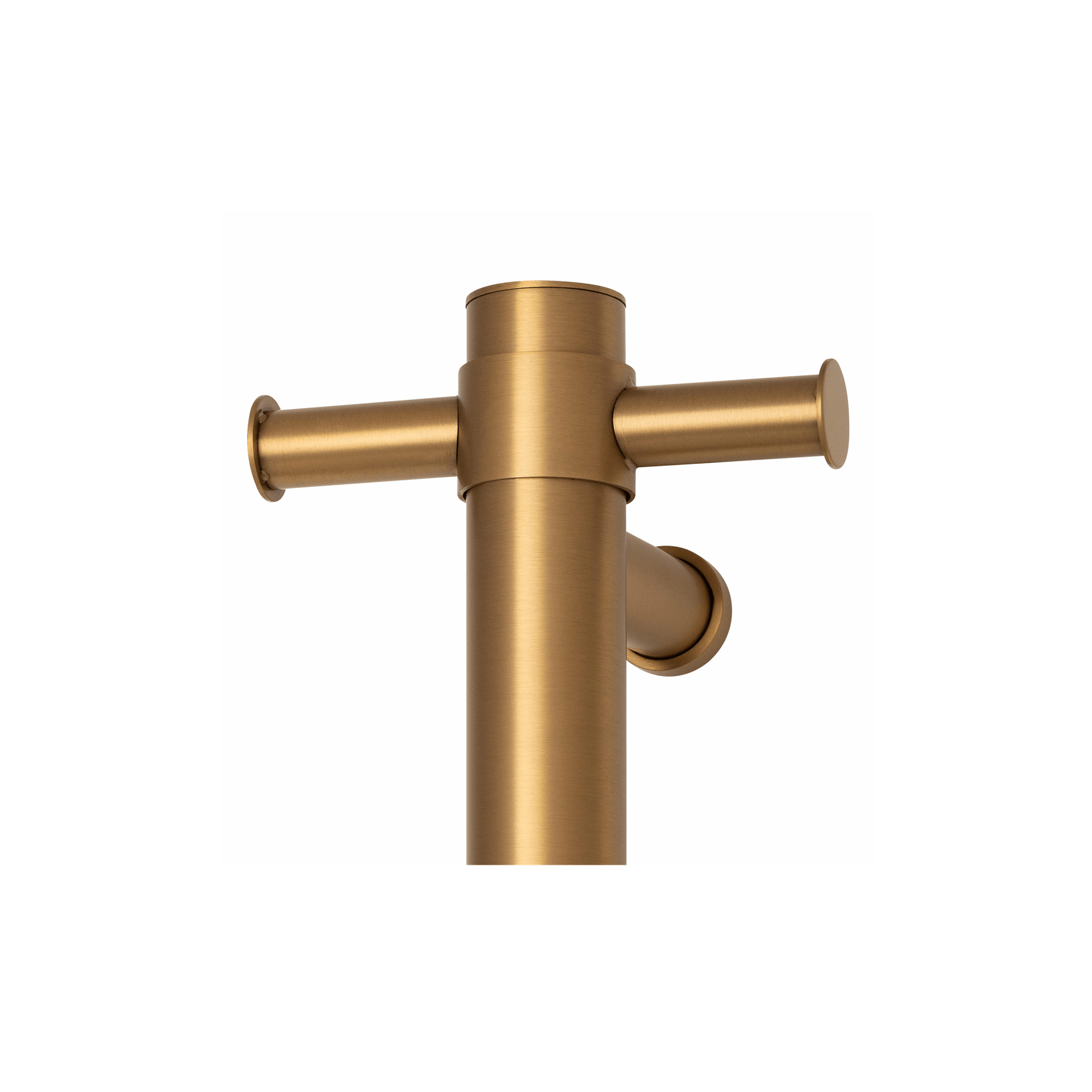 THERMORAIL - VS900HBG Brushed Gold Round Vertical Single Heated Towel Rail - Heated Towel Rails - from our - THERMORAIL - supplier–available at Bathroom City Perth
