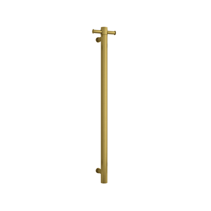 THERMORAIL - VS900HBG Brushed Gold Round Vertical Single Heated Towel Rail - Heated Towel Rails - from our - THERMORAIL - supplier–available at Bathroom City Perth