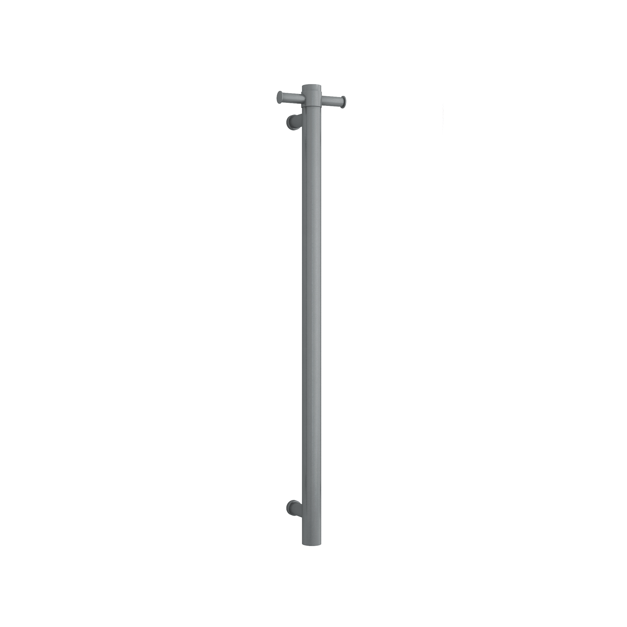 THERMORAIL - VS900HGM Gun Metal Straight Round Vertical Single Heated Towel Rail - Heated Towel Rails - from our - THERMORAIL - supplier–available at Bathroom City Perth